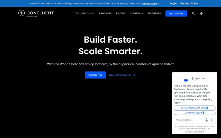 Screenshot of confluent.io