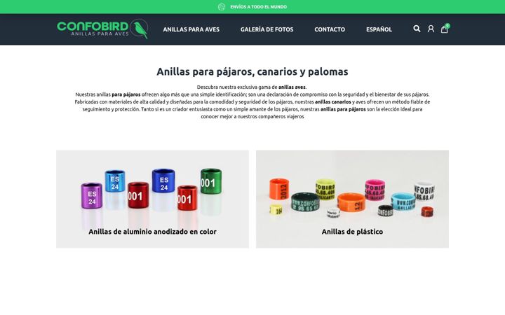 Screenshot von confobird.es