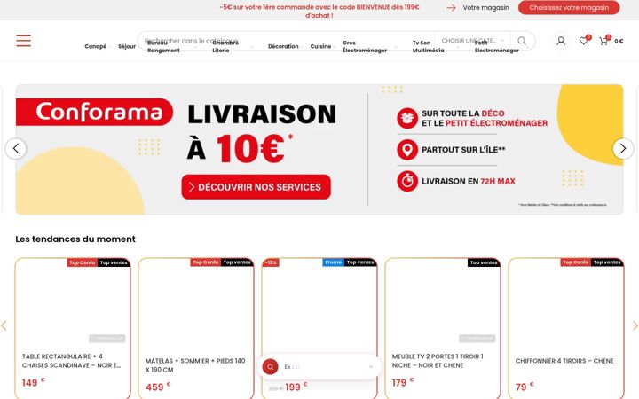 Screenshot of conforama.re