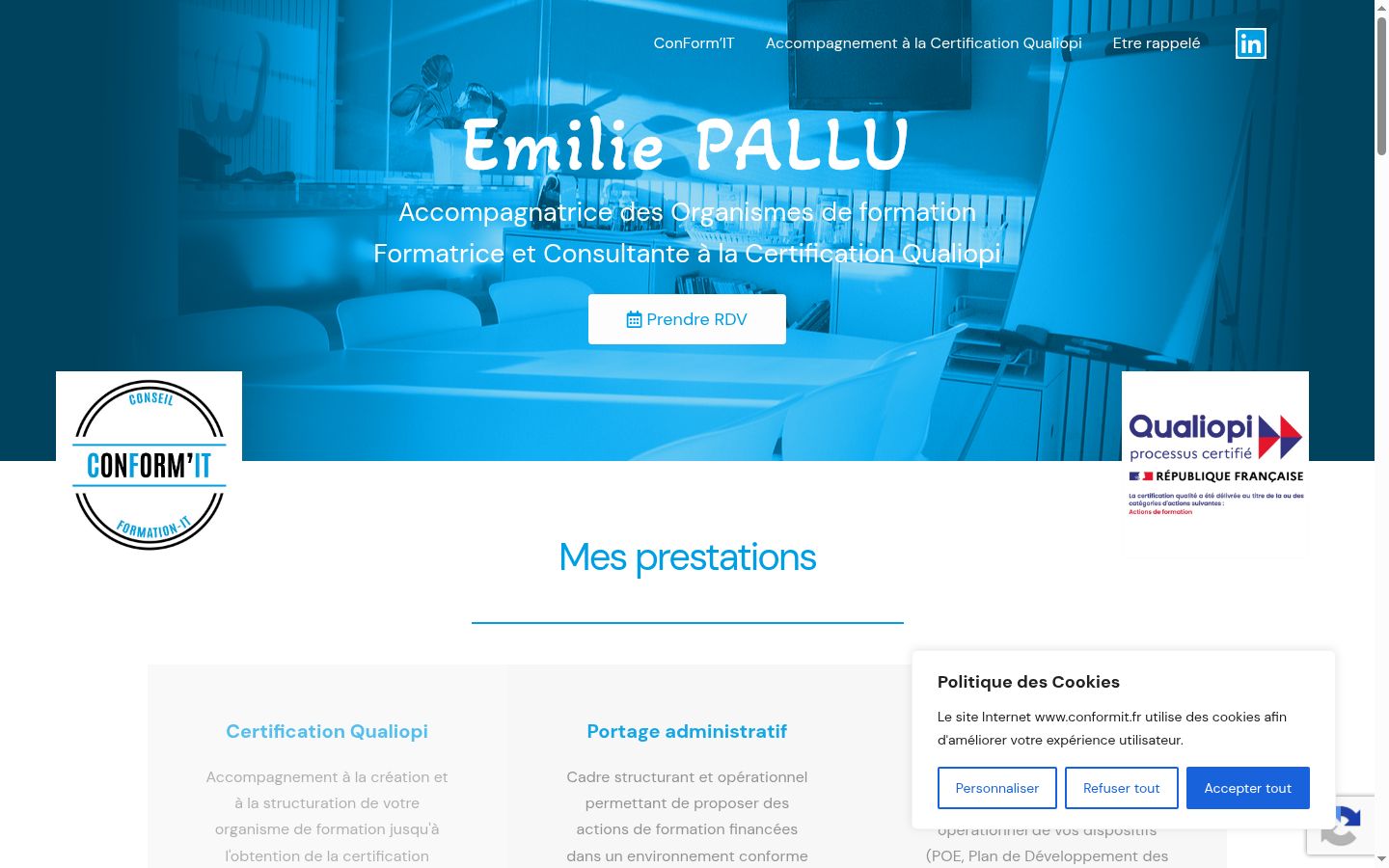 Screenshot del banner di consenso mostrato prima di qualsiasi interazione