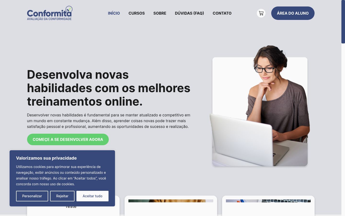 Sutikimo reklamjuostės, rodytos prieš bet kokią sąveiką, ekrano kopija
