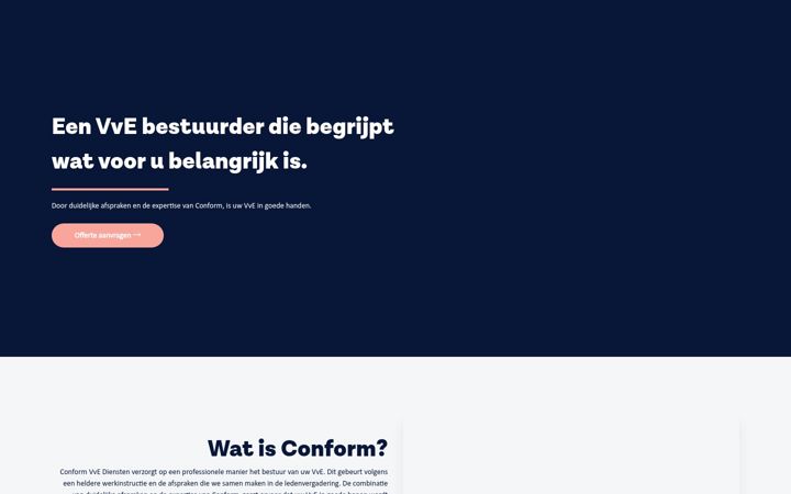 Screenshot of conformvvediensten.nl