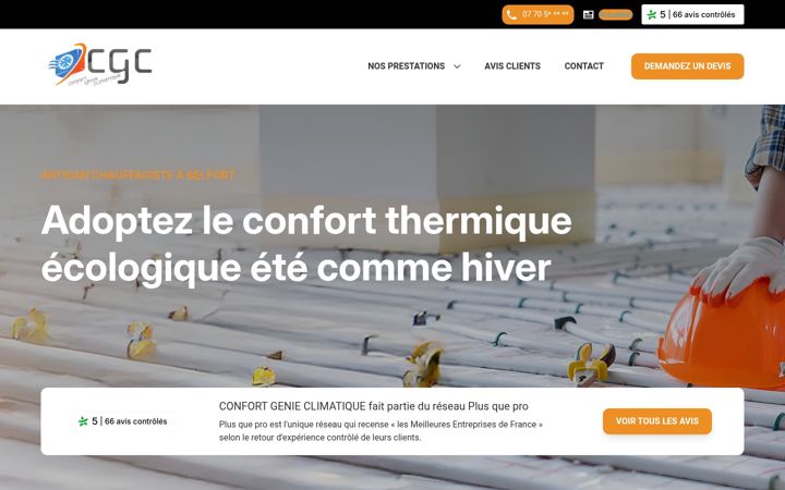 Screenshot ta' confort-genie-climatique.fr