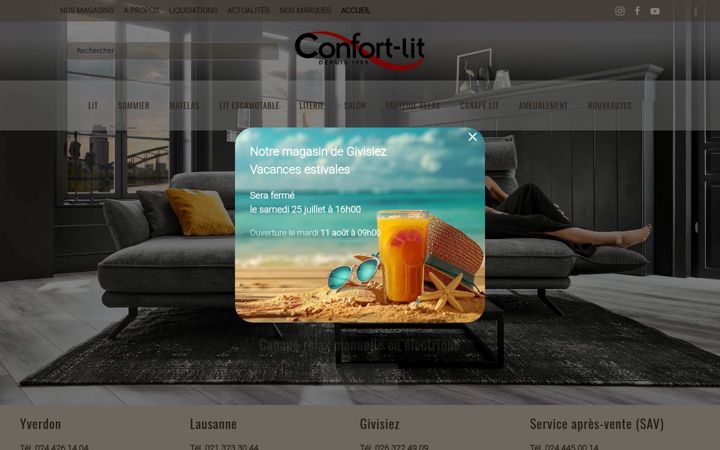 Screenshot of confort-lit.ch