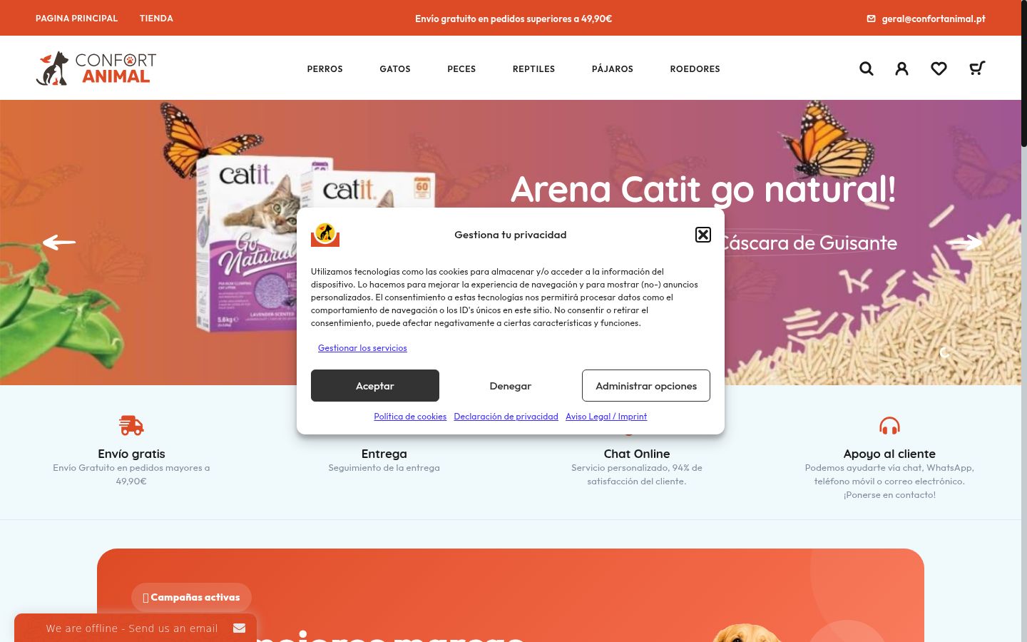 Sutikimo reklamjuostės, rodytos prieš bet kokią sąveiką, ekrano kopija
