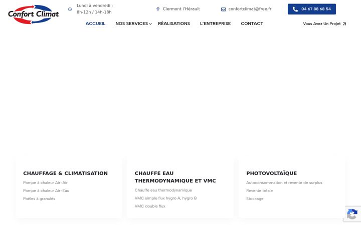 Screenshot ta' confortclimat.fr
