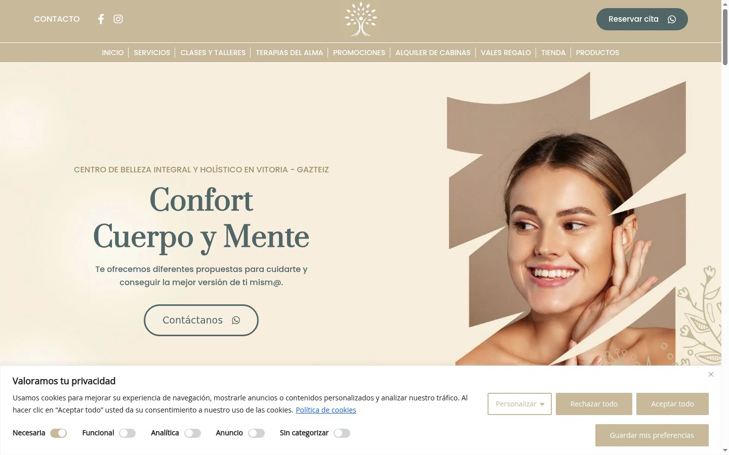 Screenshot del banner di consenso mostrato prima di qualsiasi interazione