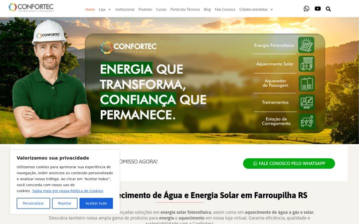 Ekrano kopija confortec.com.br