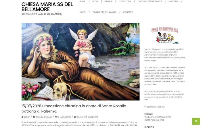 Screenshot του confraternitamariassdelbellamore.it