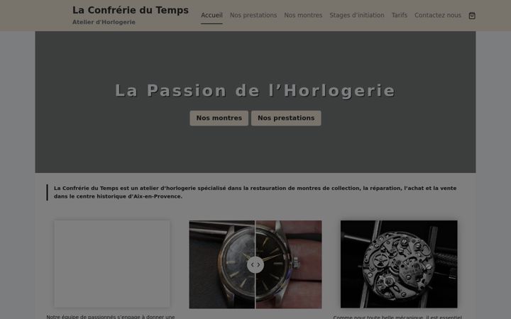 Screenshot of confreriedutemps.fr