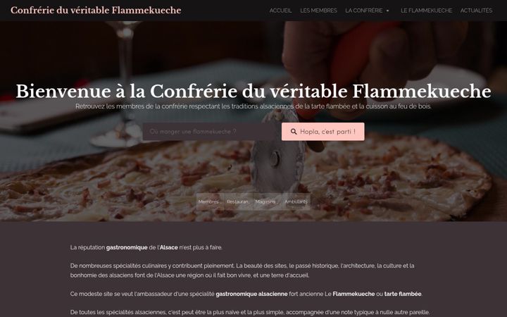 Screenshot of confrerieduveritableflammekueche.fr