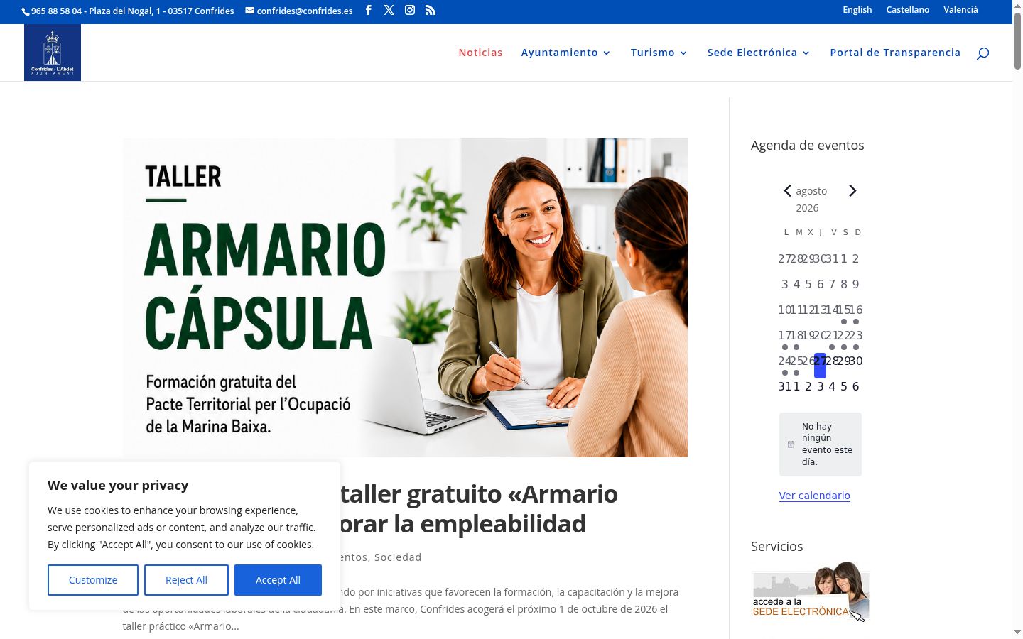 Captură de ecran a bannerului de consimțământ afișat înainte de orice interacțiune