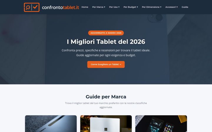 Screenshot του confrontotablet.it