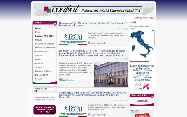 Screenshot of confsaluniversita.it