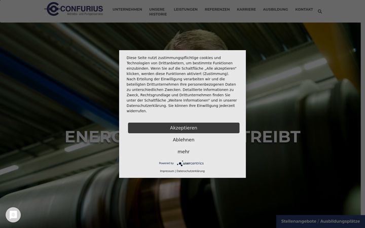 Screenshot of confurius-antriebe.de