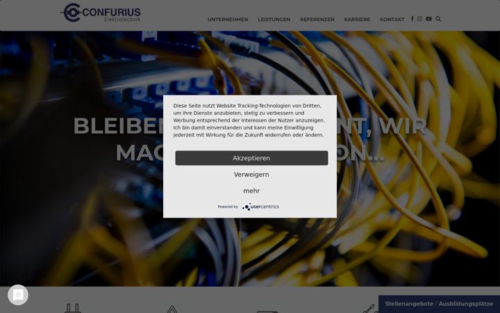 Screenshot of confurius-elektro.de