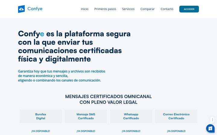 Screenshot of confye.com