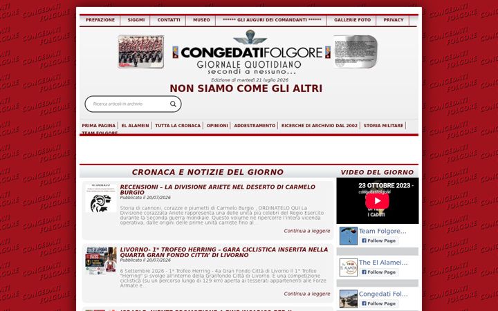 Screenshot of congedatifolgore.com