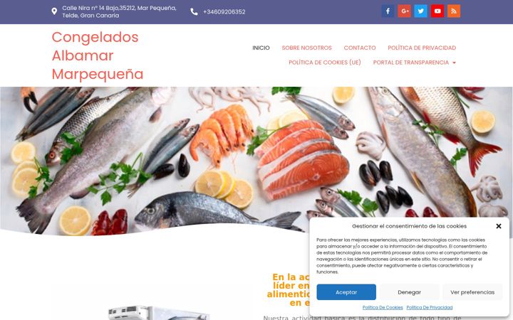Screenshot of congeladosalbamar.es