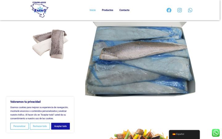Screenshot of congeladosarabiz.com