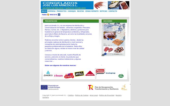 Screenshot of congeladosarnedo.com