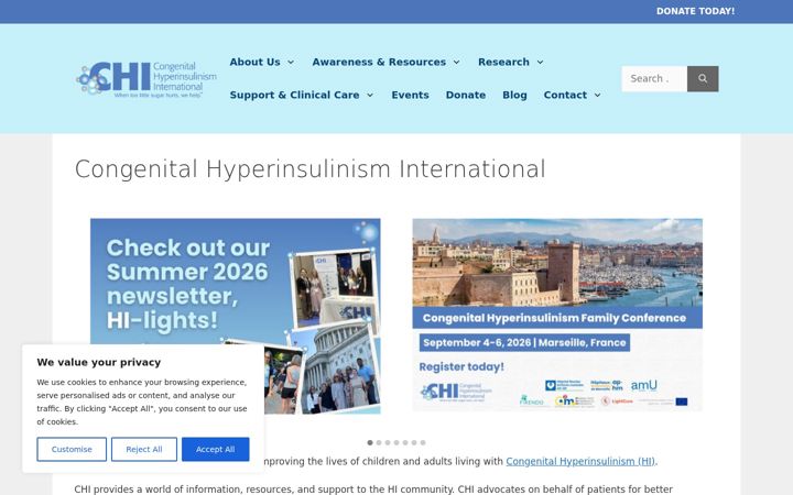 Screenshot of congenitalhi.org