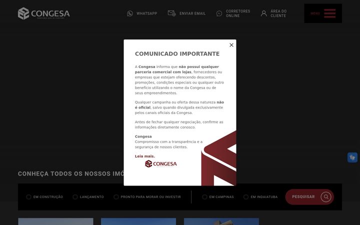 Screenshot of congesa.com.br