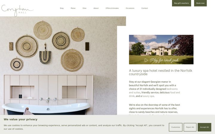Screenshot του conghamhallhotel.co.uk