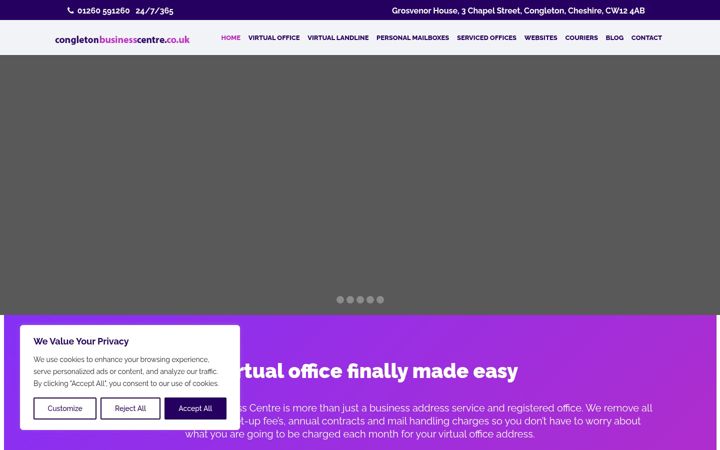 Screenshot of congletonbusinesscentre.co.uk