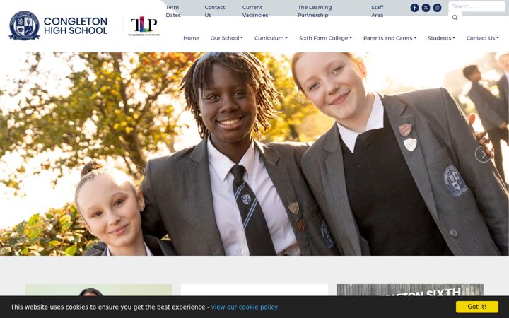Screenshot of congletonhigh.com