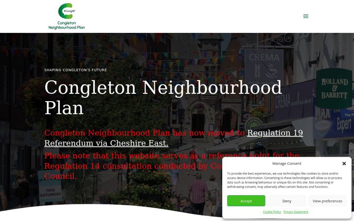 Screenshot of congletonneighbourhoodplan.co.uk