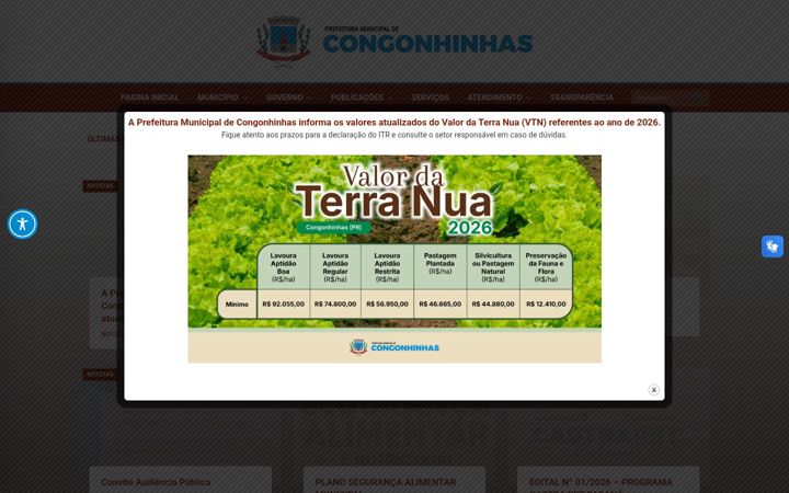 Screenshot of congonhinhas.pr.gov.br