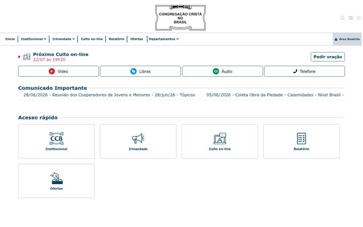 Screenshot of congregacaocristanobrasil.org.br
