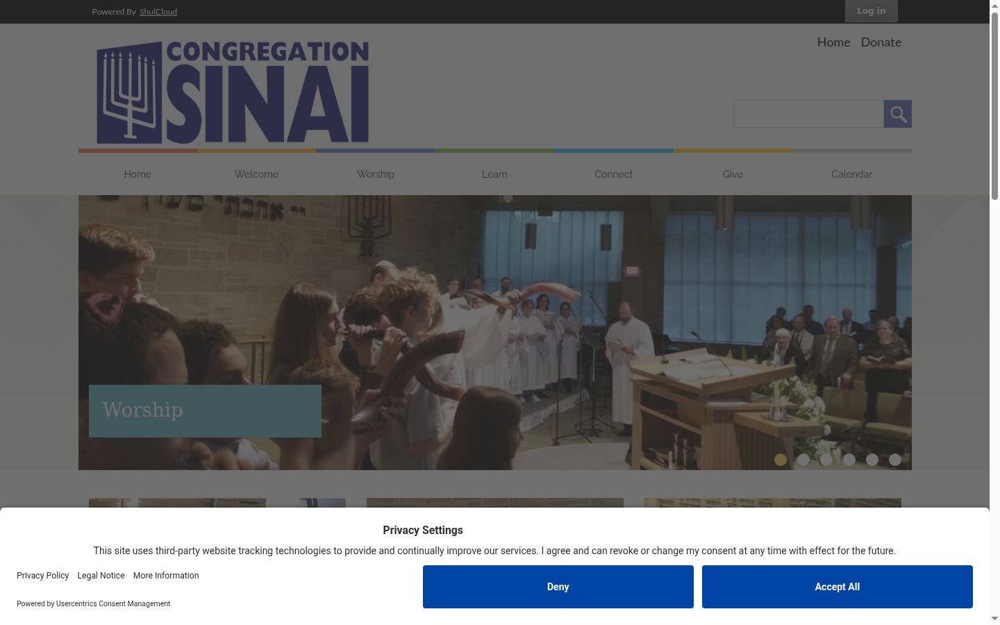 Screenshot del banner di consenso mostrato prima di qualsiasi interazione