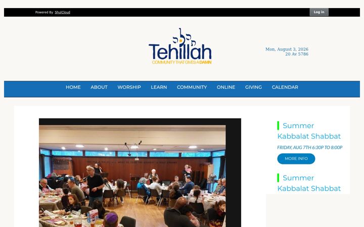 Zrzut ekranu congregationtehillah.org