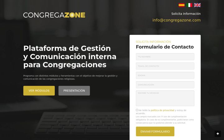 Screenshot of congregazone.com