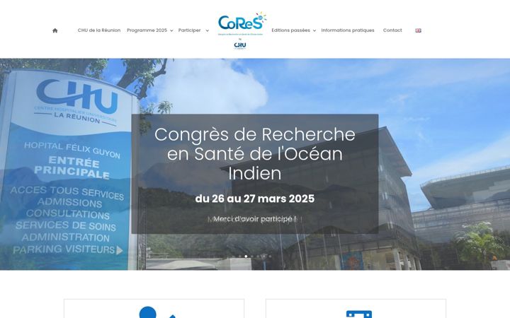 Screenshot of congres-recherche-sante-oi.re