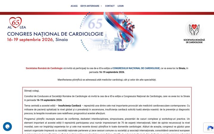 Screenshot of congrescardiologie.ro