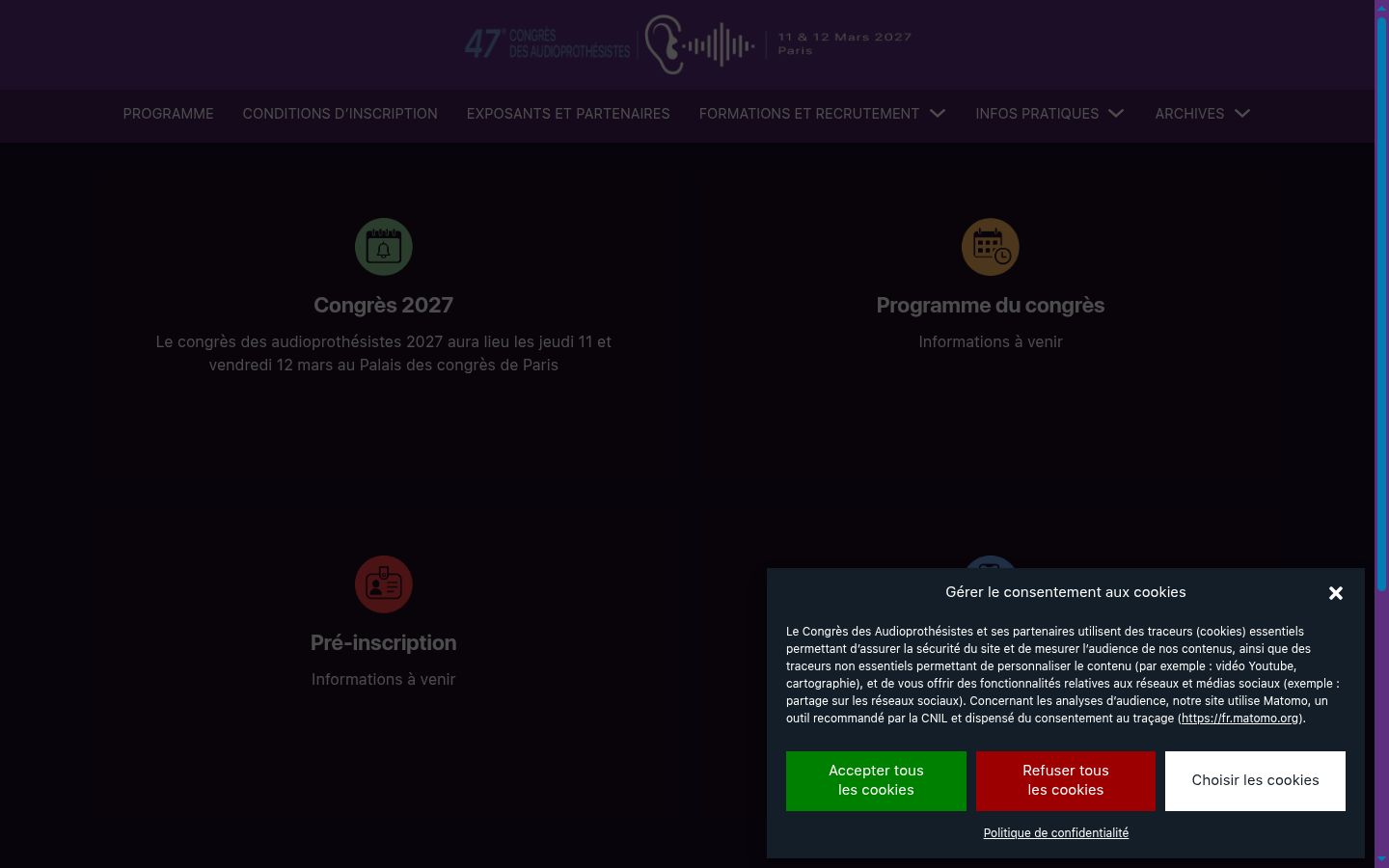 Képernyőkép a bármilyen interakció előtt megjelenő hozzájárulási bannerről