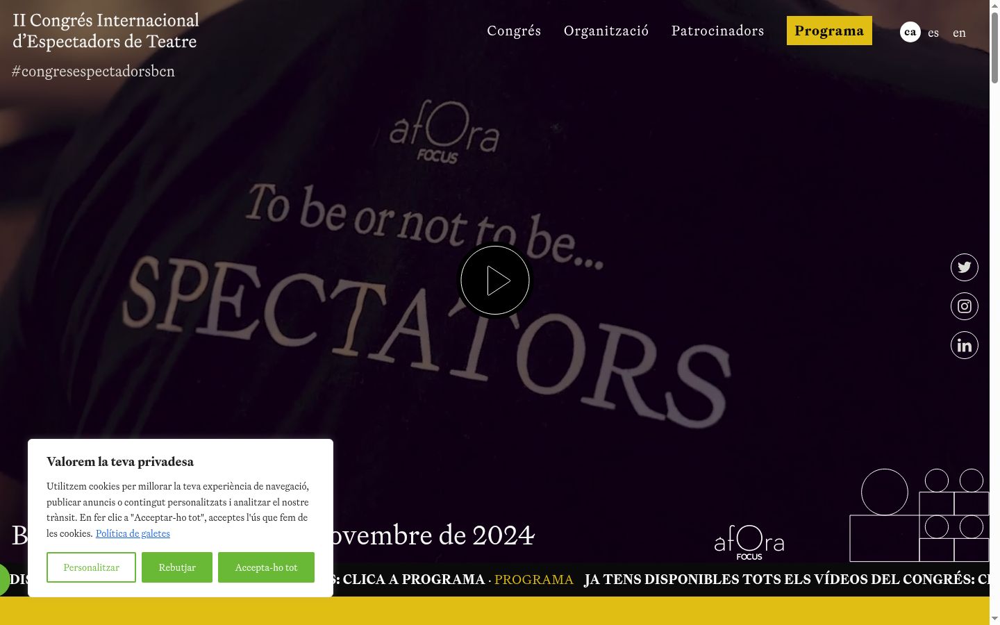Screenshot of the consent banner shown before any interaction