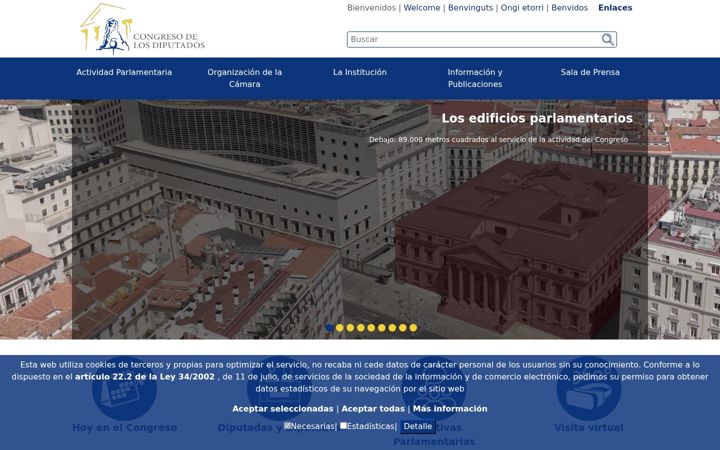 Captura de pantalla de congreso.es