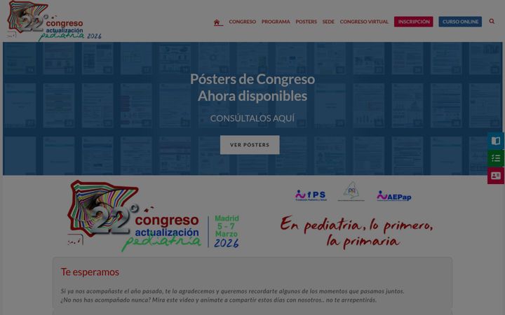 Екранна снимка на congresoaepap.org