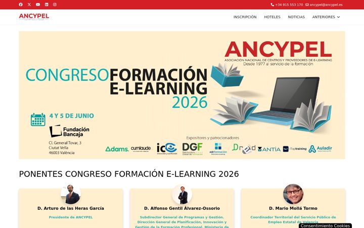 Screenshot του congresoancypel.es