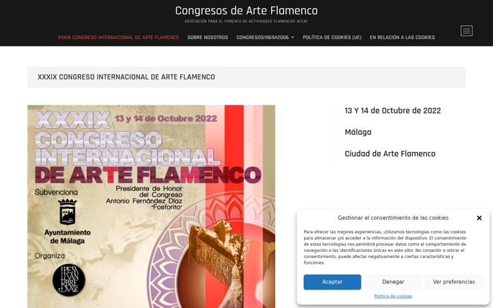 Screenshot του congresoarteflamenco.es