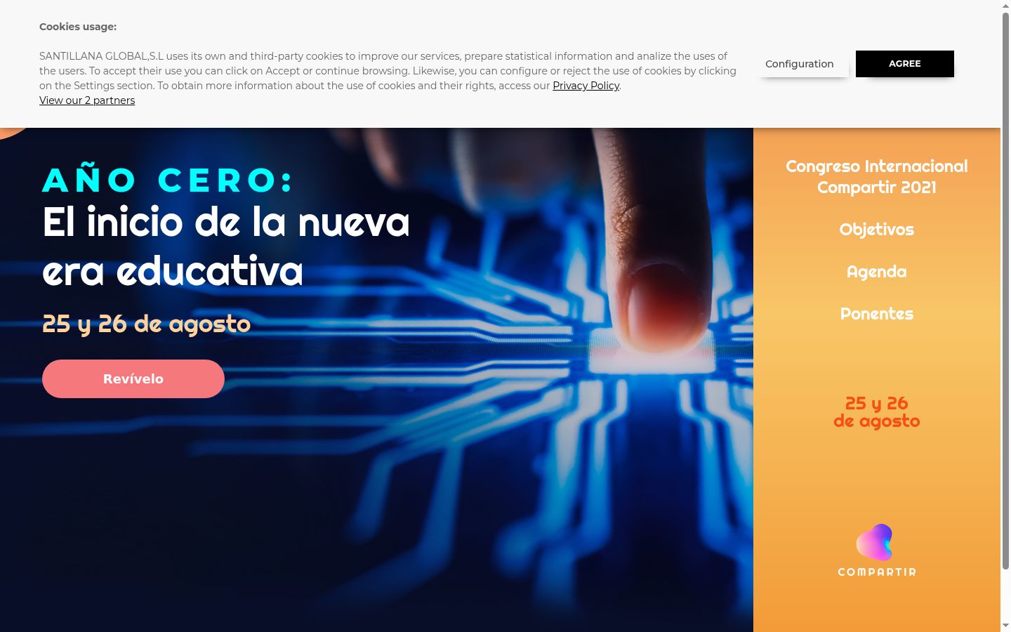 Screenshot del banner di consenso mostrato prima di qualsiasi interazione