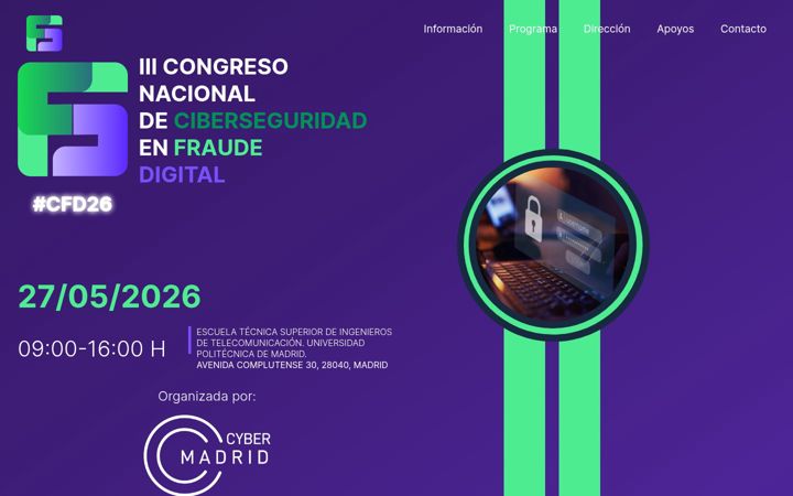 Screenshot of congresocyberfraude.com