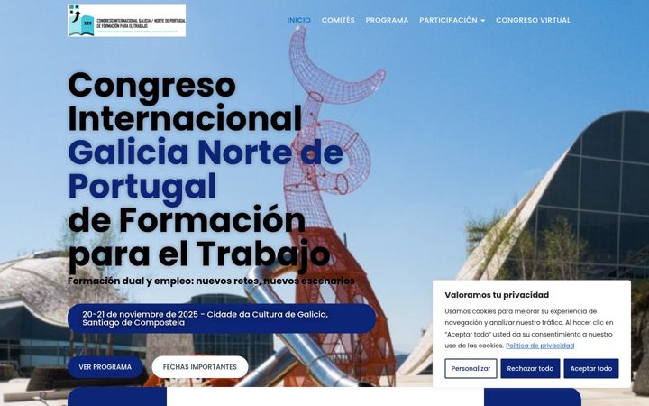 Screenshot von congresogalicianortedeportugal.es
