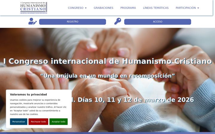 Screenshot von congresointernacionaldehumanismocristiano.es