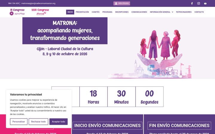 Screenshot of congresomatronasgijon.com