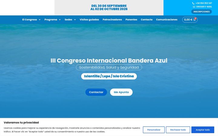 Screenshot of congresosbanderaazul.org